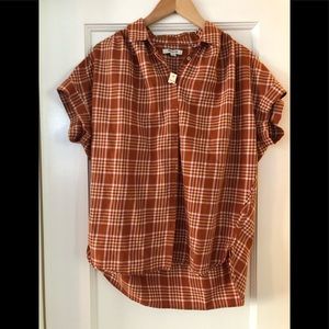 Madewell Plaid Short Sleeve Button Down Shirt